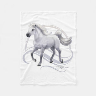 Grey Arabian Horse Fleece Blanket