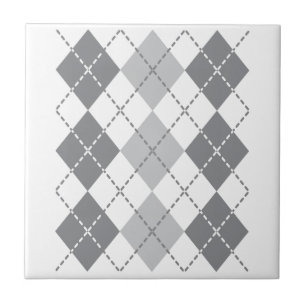 Grey Argyle Ceramic Tile