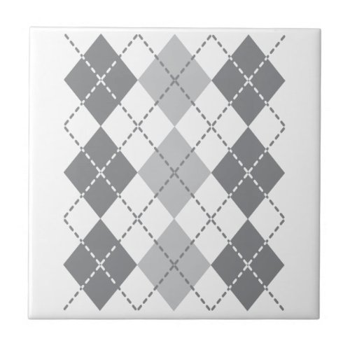Grey Argyle Ceramic Tile