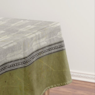Grey Arrows with Green and Navy Blue Tablecloth