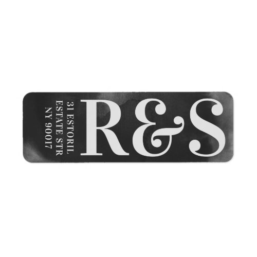 Grey Art Big Monogram Modern Bold Simple Wedding Label