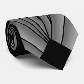 Grey Art Deco Design Neck Tie