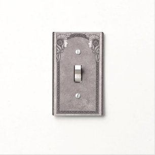 Grey Art Nouveau Wedding Light Switch Cover
