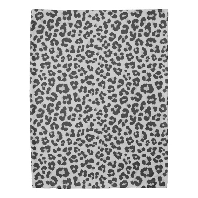 Grey Ash Leopard Cheetah Animal Pattern Duvet Cover (Front)