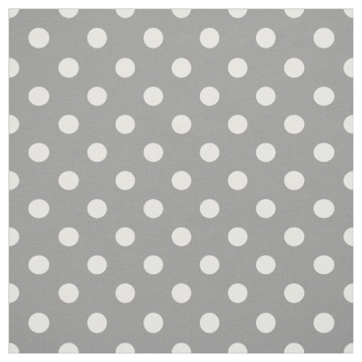 Grey Ash White Polka Dots Textile Fabric
