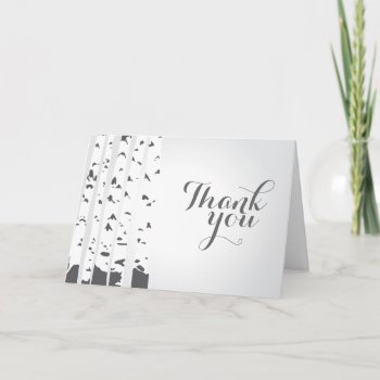 Grey Aspen Trees Thank You Card by cranberrydesign at Zazzle