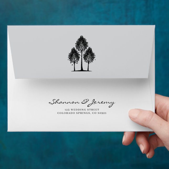 Grey Aspen Wedding Envelope (Hand)