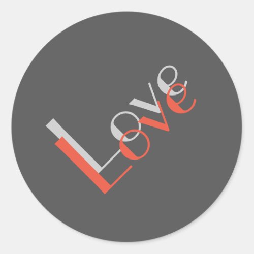 Grey Attractive Parisian Love Wedding Classic Round Sticker