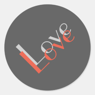 Grey Attractive Parisian Love Wedding Classic Round Sticker
