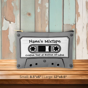 Grey Audio Cassette Tape Accessory Pouch