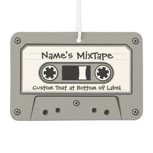 Grey Audio Cassette Tape Air Freshener (Front)
