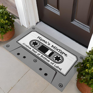 Grey Audio Cassette Tape Doormat