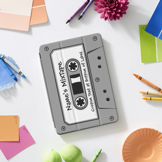 Grey Audio Cassette Tape iPad Pro Cover (Desk)