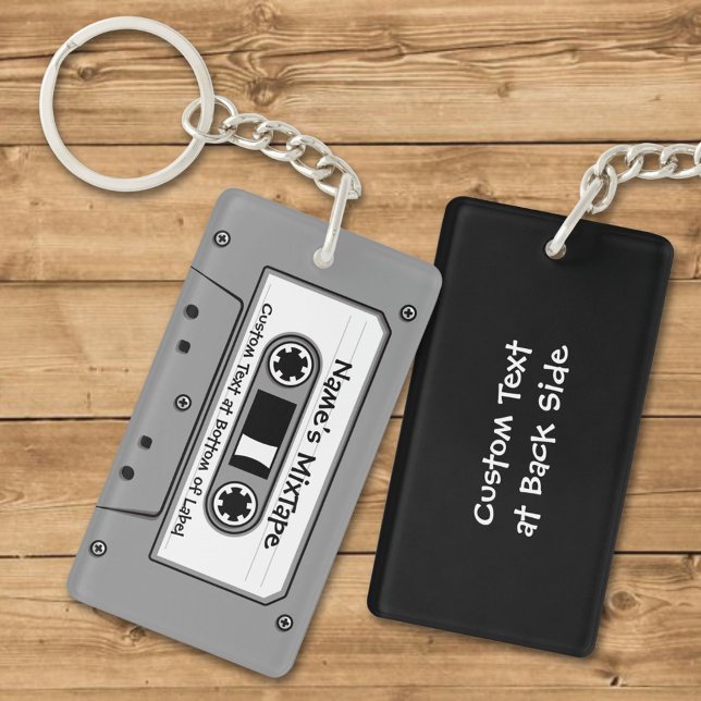 Grey Audio Cassette Tape Keychain (Creator Uploaded)