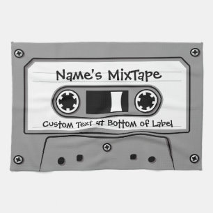 Grey Audio Cassette Tape Kitchen Towel
