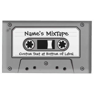 Grey Audio Cassette Tape Place Card Holder