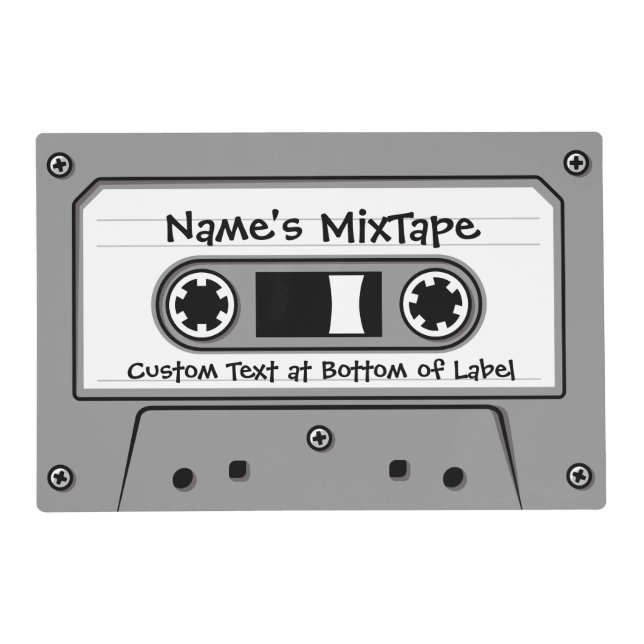 Grey Audio Cassette Tape Placemat (Front)