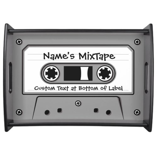 Grey Audio Cassette Tape Serving Tray
