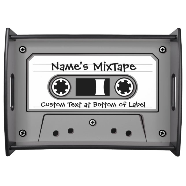 Grey Audio Cassette Tape Serving Tray (Front)
