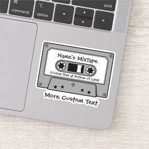 Grey Audio Cassette Tape Sticker