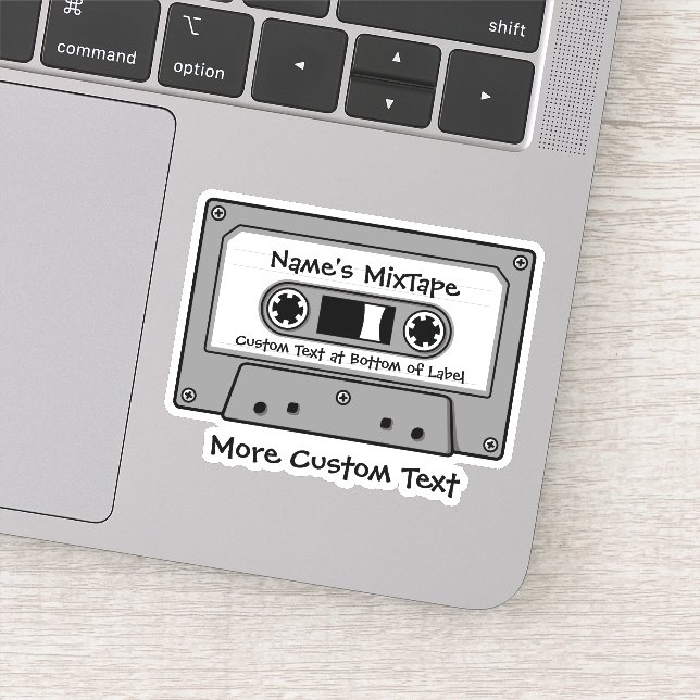 Grey Audio Cassette Tape Sticker