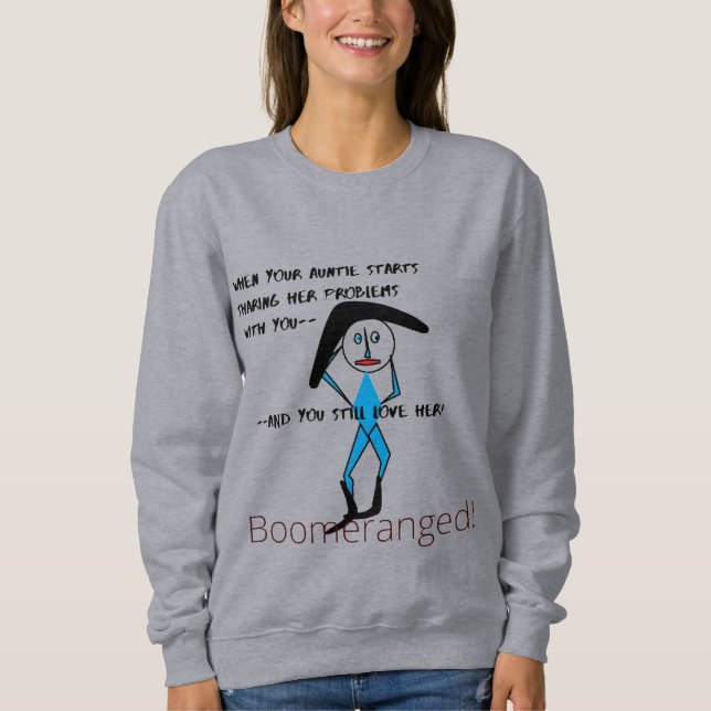 Grey Auntie Love Basic Sweatshirt Boomeranged (Front)