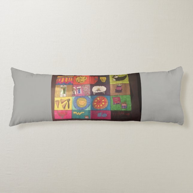 Grey award-winning collage body pillow (Front)