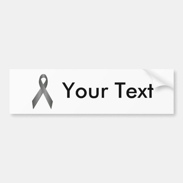 Grey Awareness Ribbon Bumper Sticker (Front)