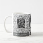 Grey Aztec Pattern | Family Photos &amp; Text Coffee Mug