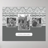 Grey Aztec Pattern | Family Photos & Text