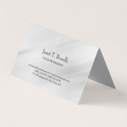 Grey Background Elegant Plain Simple Professional Business Card