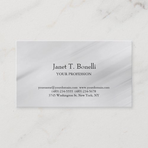 Grey Background Elegant Plain Simple Professional Business Card