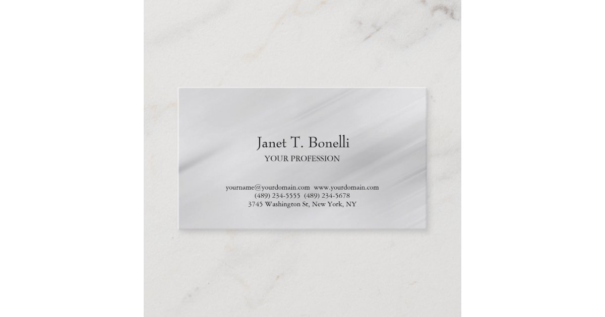 Grey Background Elegant Plain Simple Professional Business Card | Zazzle