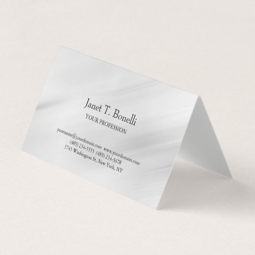 Grey Background Elegant Plain Simple Professional Business Card