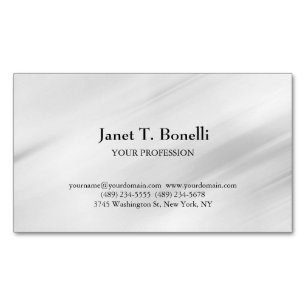 Grey Background Elegant Plain Simple Professional Business Card Magnet