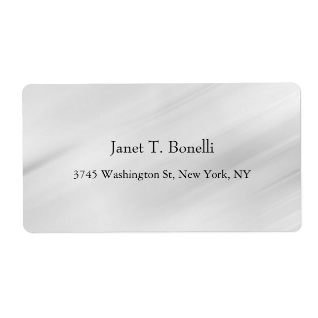 Grey Background Elegant Plain Simple Professional Label (Front)