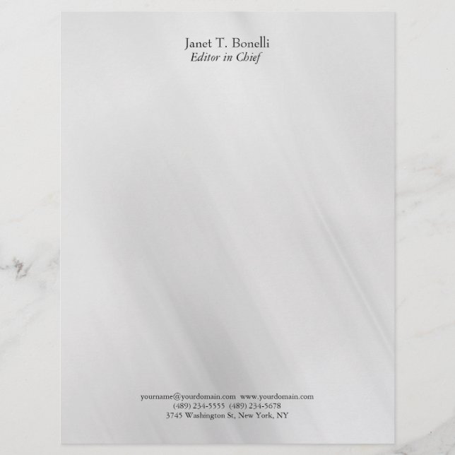 Grey Background Elegant Plain Simple Professional Letterhead (Front)