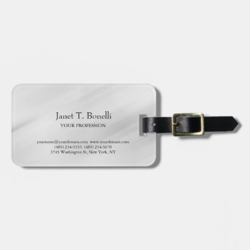 Grey Background Elegant Plain Simple Professional Luggage Tag