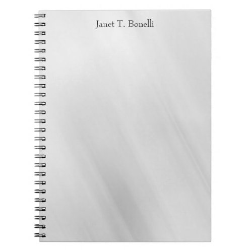 Grey Background Elegant Plain Simple Professional Notebook