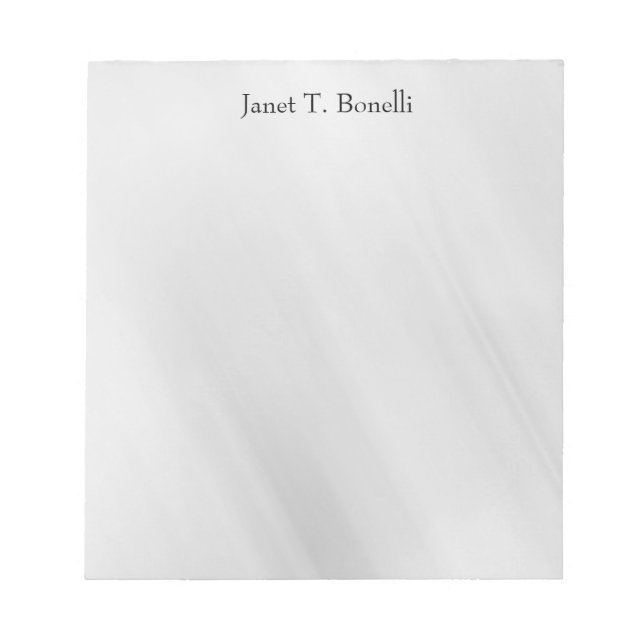 Grey Background Elegant Plain Simple Professional Notepad (Front)