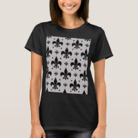 Grey Background Fleur-de-lis Pattern Design