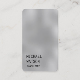 Grey Background Simple Plain Trendy Consultant Business Card