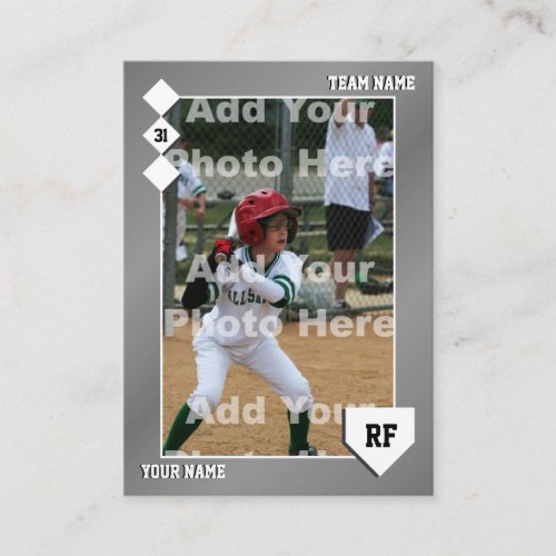 Grey Baseball Trading Card _ Custom Stats