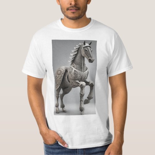 Grey battle horse T_Shirt