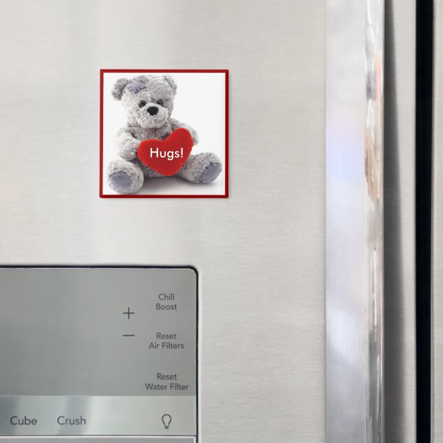 Grey Bear With Heart Magnet (In Situ (Fridge))