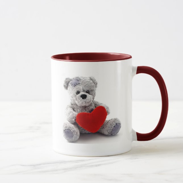 Grey Bear With Heart Mug (Right)