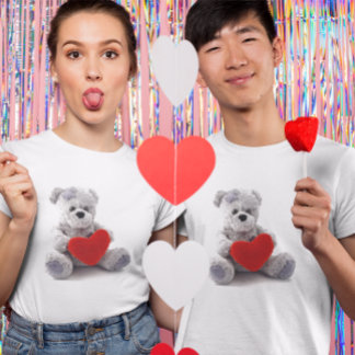 Grey Bear With Heart T-Shirt