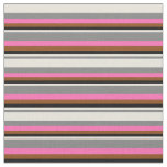 [ Thumbnail: Grey, Beige, Black, Brown, and Hot Pink Pattern Fabric ]