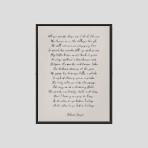 Grey Beige Custom Poem Print on Canvas