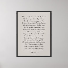 Grey Beige Custom Poem Print on Canvas 